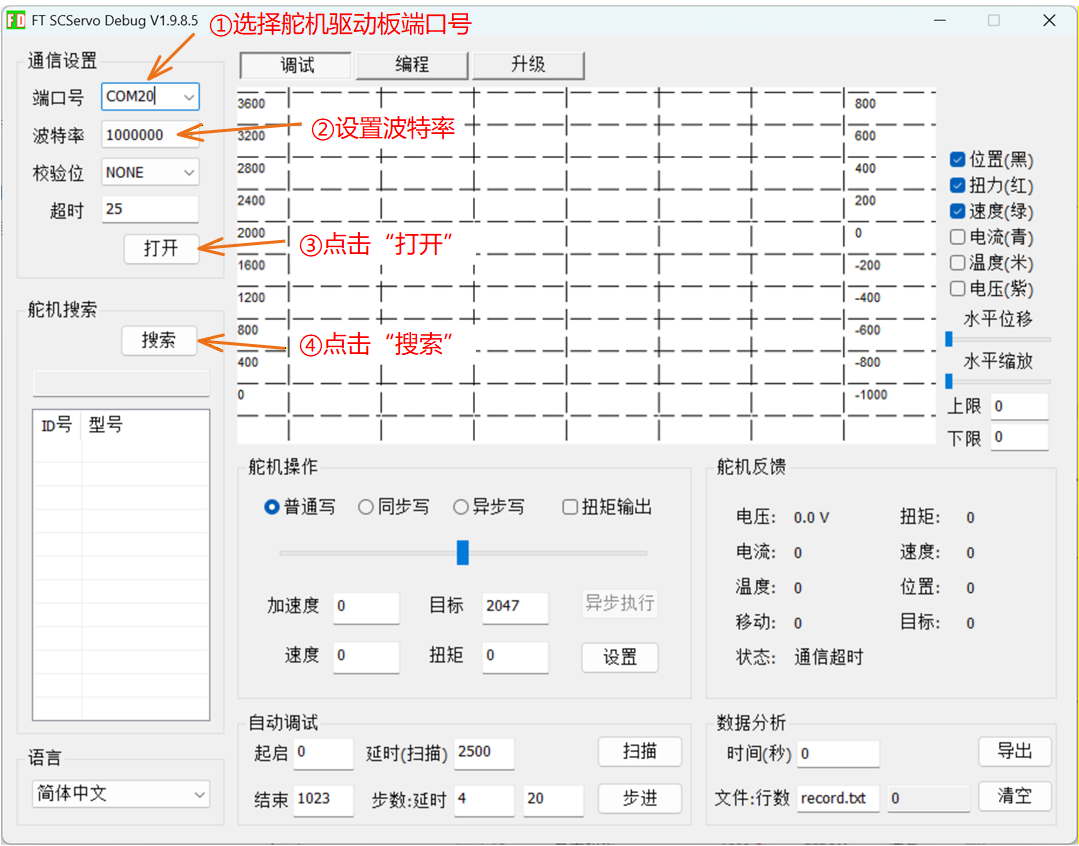 飞特舵机使用补充资料